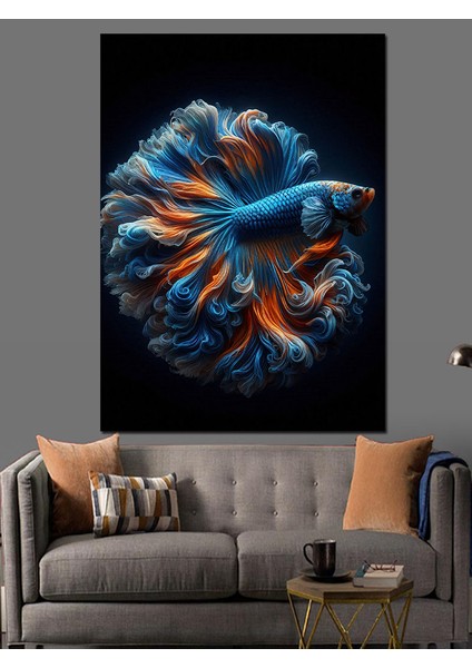 Mavi Balık Dekoratif Kanvas - Mdf Ahşap Tablo fırsatları