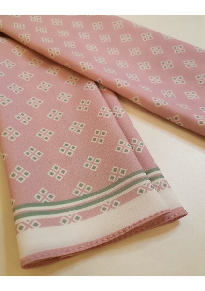 Pembe Yeşil Geometrik Model Fular