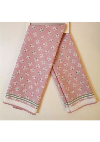 Pembe Yeşil Geometrik Model Fular
