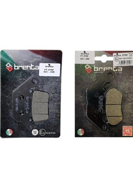 Yamaha N-Max 125 Ön ve Arka Fren Balata Takım Brenta BR34