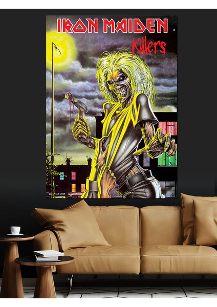 Iron Maiden Albüm Kapağı Dekoratif Kanvas - Mdf Ahşap Tablo