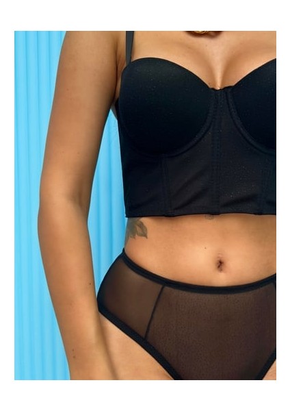 Destekli Siyah Hologram Bustiyer Takım fiyatları