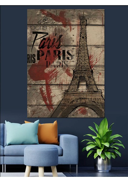 Paris Eyfel Dekoratif Kanvas - Mdf Ahşap Tablo