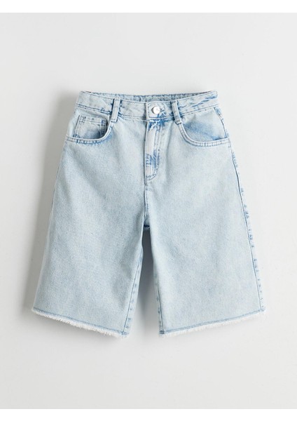 Lcw Kids Beli Ayarlanabilir Lastikli Kız Çocuk Jean Şort