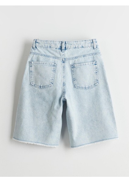 Lcw Kids Beli Ayarlanabilir Lastikli Kız Çocuk Jean Şort