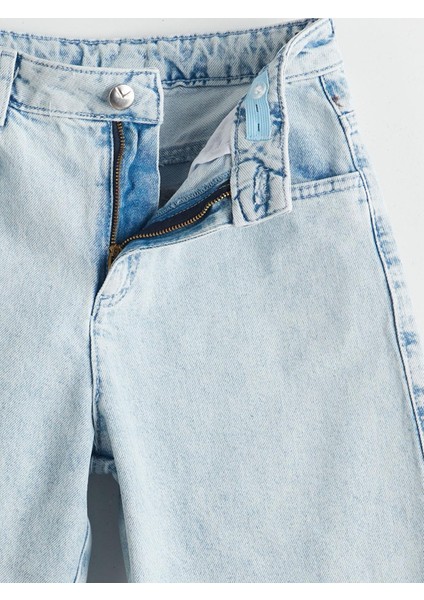 Lcw Kids Beli Ayarlanabilir Lastikli Kız Çocuk Jean Şort
