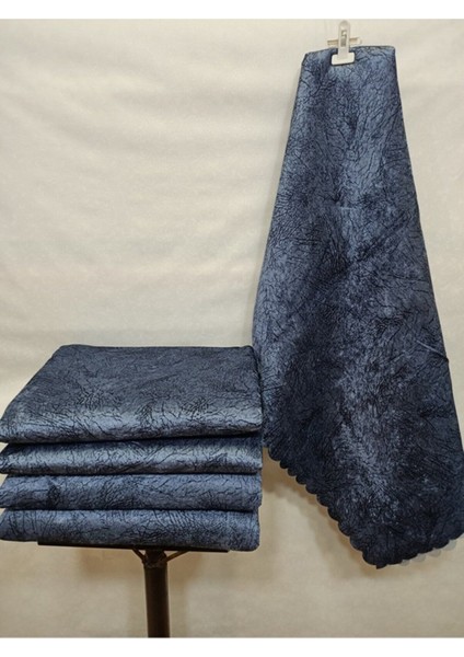 Süngerli Damar Desenli Parlak ve Kaymaz Koltuk & Çekyat Örtüsü Lacivert