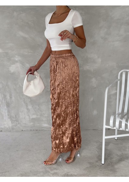 Kadın Kırışık Model Saten Etek fiyatları