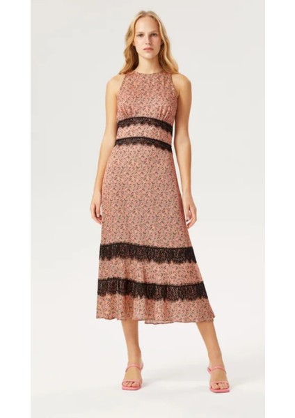 Halter Yaka Midi Elbise