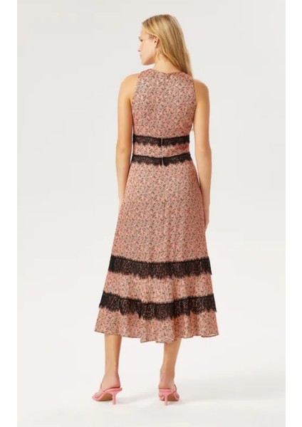 Halter Yaka Midi Elbise