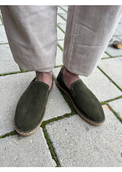 Yeti Leather Espadril Deri Günlük Erkek Ayakkabı Haki