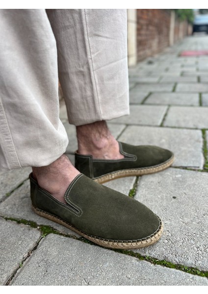 Yeti Leather Espadril Deri Günlük Erkek Ayakkabı Haki
