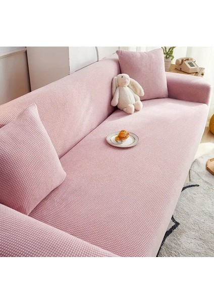 Likrali Streç Lastikli Esnek Yikanabilir Kare Desen Üç Kişilik Kotuk Örtüsü Koltuk Kılıfı Sofa Cove