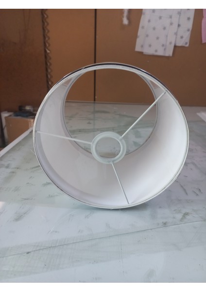 Beyaz Yeşil Kumaş Kaplama Salon Yatak Odası Genç ve Çocuk Odası Abajur Başlığı modelleri