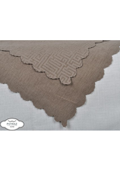 Mat Desenli Şönil Koyu Vizon Çift Taraflı Koltuk Çekyat Örtüsü Şalı fiyatları