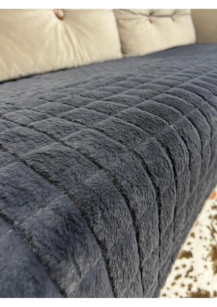 Puffy Bubble Tavşan Tüyü Kaymaz Taban Çekyat Koltuk Örtüsü 75X185(ANTRASİT) fiyatları