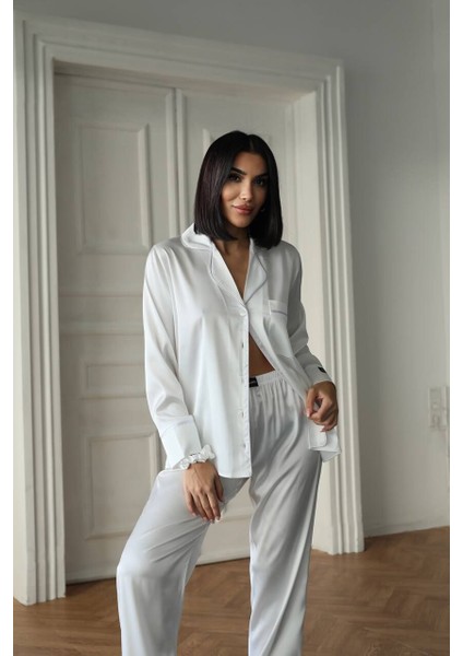 Ipek Saten Pijama Beyaz - M modelleri