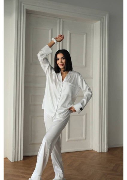 Ipek Saten Pijama Beyaz - M fırsatları