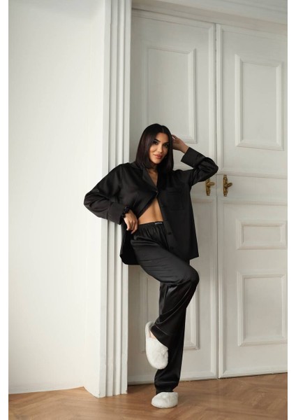 Ipek Saten Pijama Siyah - Xl fiyatları