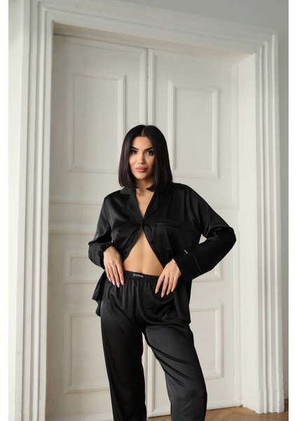 Ipek Saten Pijama Siyah - Xl indirimleri