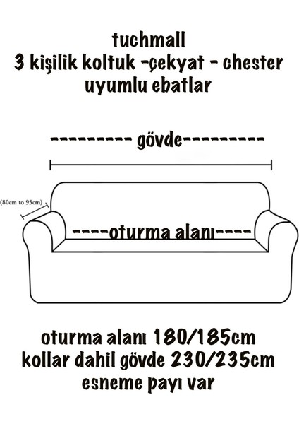 Jakarlı Koltuk Örtüsü , Kanepe Örtüsü ,chester Örtüsü Koltuk Kılıfı 3 Kişilik 1 Adet