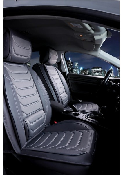 Infiniti Ex30d Yarı Deri Oto Koltuk Kılıfı Bel Destekli Tam 5li Set Füme