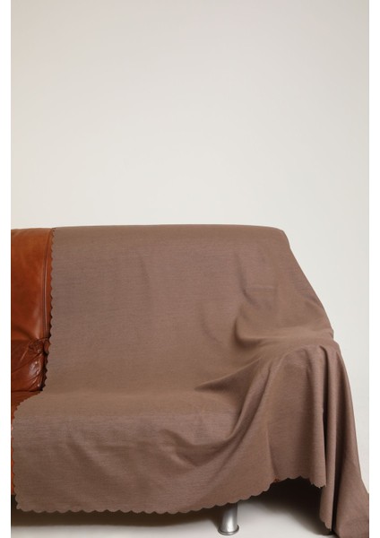 Koltuk Örtüsü | Çekyat Örtüsü | Koltuk Şalı 175X215 Şönil Çift Taraflı | Kahve