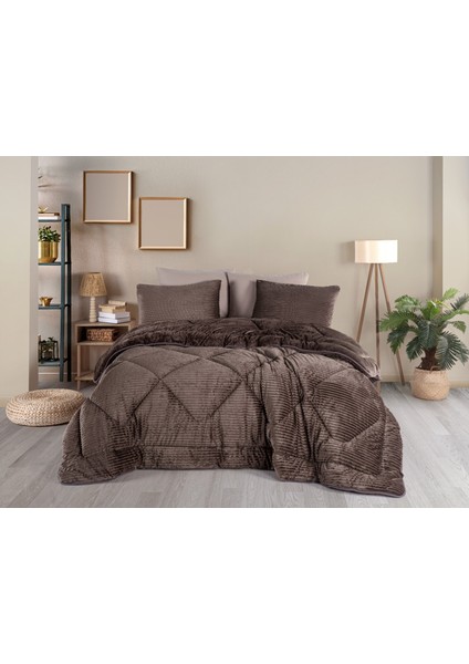 Premium Soft Çift Kişilik Yorgan Seti Kahve