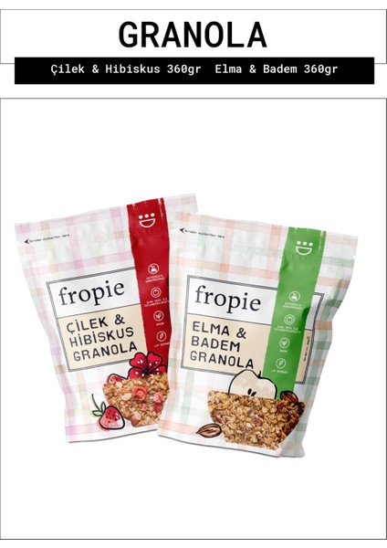 Çilek Hibiskus ve Elma Badem Granola Paketi x 2