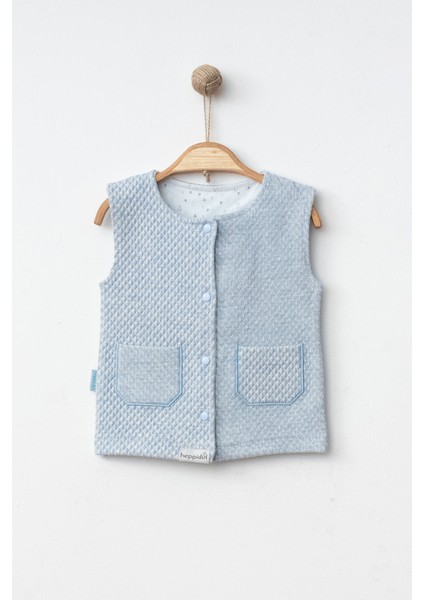Kapitone Kumaş Yarım Astarlı Erkek Bebek Yelek
