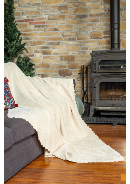 Zenit Koltuk Örtüsü 175X300 Large Dekoratif Jakarlı Şönil | Kanepe Örtüsü | Kaymaz , Krem fiyatları