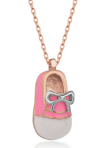 925 Ayar Gümüş Rose Kız Çocuk Pabuç Kadın Kolye fiyatları