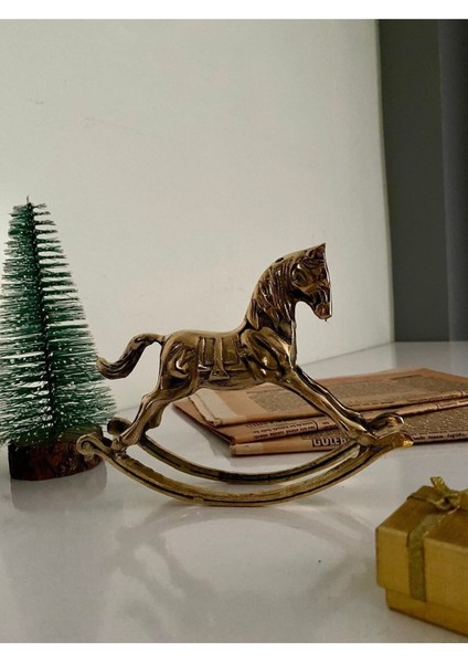 Pirinç Döküm Sallanan At Biblosu Dekor Dekorasyon Dekoratif