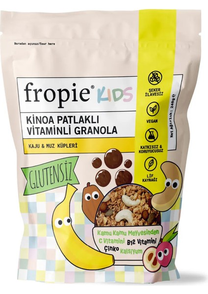 Çilek Hibiskus ve Kids Kaju Muz Küpleri Granola Paketi x 2