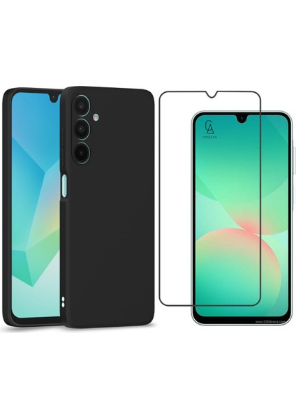 Samsung Galaxy A26 Uyumlu Kılıf Esnek Silikon Telefon Kılıfı ve Temperli Cam Ekran Koruyucu