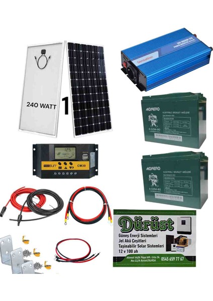 1kw Solar Paket Tv Buzdolabı Aydınlatma Sistemleri Tam Set