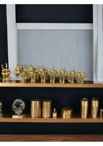 Premium Gold Renk 7li Bereket Fil Seti & Biblo Biyoplastik Ev Dekorasyon fiyatları