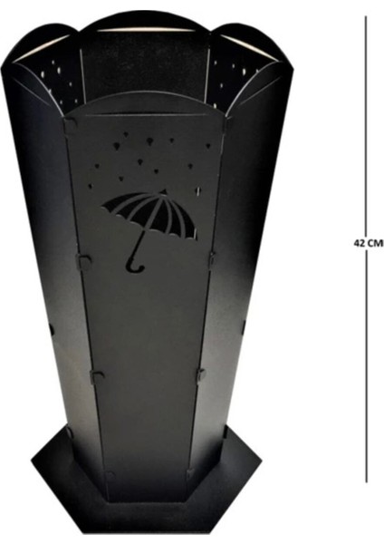 Sherlock Home Dekoratif Metal Şemsiyelik Siyah