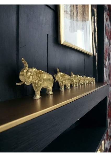 Premium Gold Renk 7li Bereket Fil Seti & Biblo Biyoplastik Ev Dekorasyon modelleri