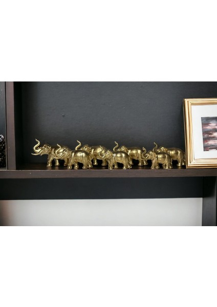 Premium Gold Renk 7li Bereket Fil Seti & Biblo Biyoplastik Ev Dekorasyon fırsatları