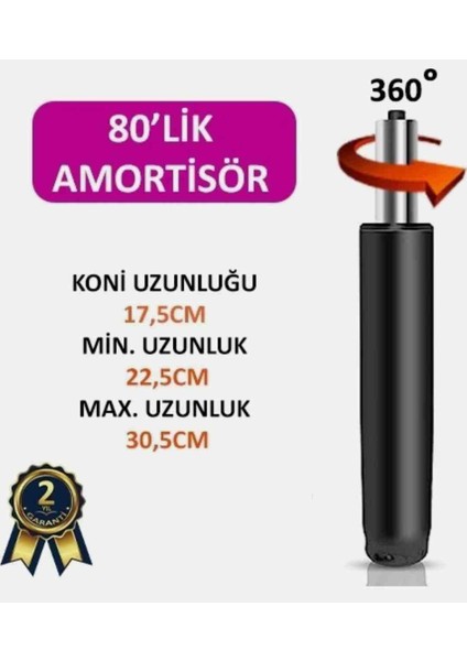 Sandofis 3 Class 80 Lik Siyah Amortisör+Ithal Tek Kollu Tilting Mekanizma(15×25 cm ) fırsatları
