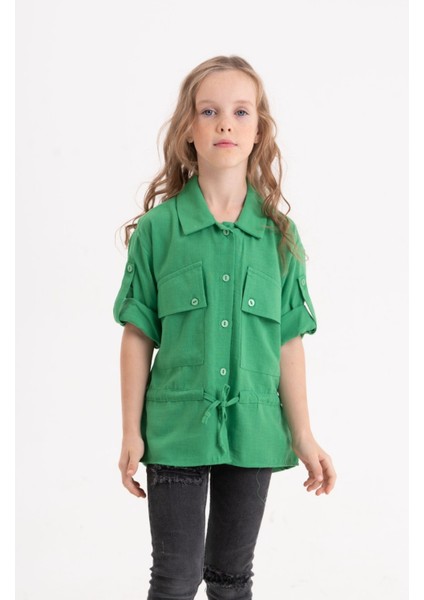 Kız Çocuk Kuşaklı Gömlek 3080