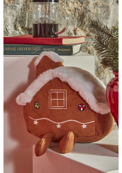 New Year Yılbaşı Ginger Home Şekilli Kırlent
