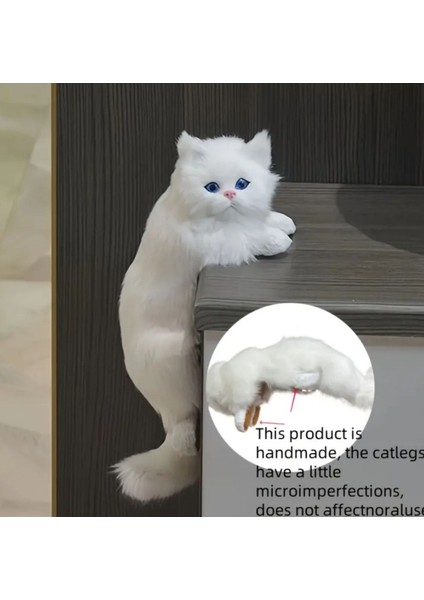 Masaya Tutunmuş Canlı Gibi Görünen Ilginç Sevimli Kedili Ev Masa Dekoru Objesi Biblosu Süsü modelleri