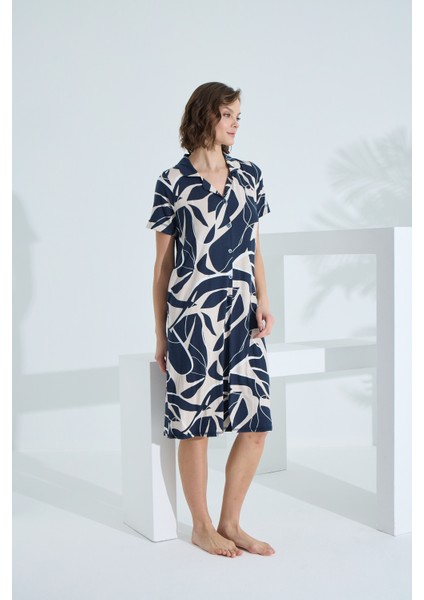 Bambu Kısa Kol Cepli Yazlık Kadın Elbise 72951