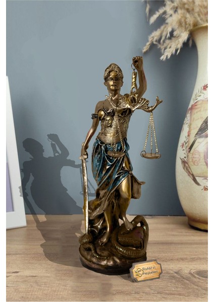 Hediyelik Dekoratif Obje Heykel Biblo Adalet Terazisi Heykeli Themis 32 cm . fırsatları