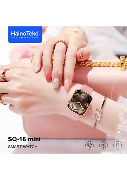 Haino Teko Germany SQ16 Mini Akıllı Saat, 3 Kordon 1 Adet Bileklik