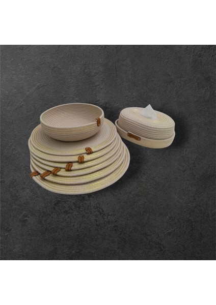 Tuğba Hand Made supla Runner.6 Kişilik 8 Parça Supla Takımı Amerikan Servisi Sofra Düzenleyici