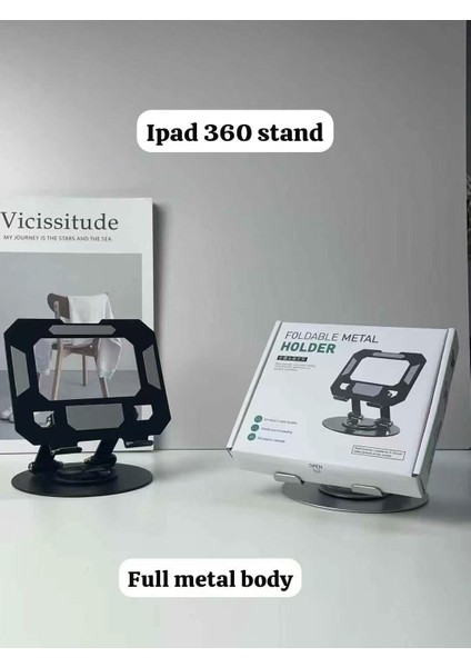 Brijo Tablet Standı 360 Derece Dönebilen Tablet Stand Katlanabilir Metal Tablet Tutucu Standı Tablet ve Telefon Tutucu Stant Tablet