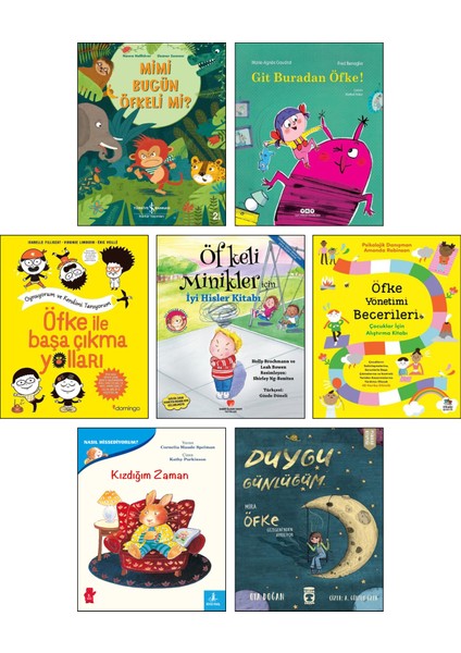 Mimi Bugün Öfkeli Mi? + Git Buradan Öfke + Öfke ile Başa Çıkma Yolları + Öfkeli Minikler Için Iyi Hisler Kitabı + Öfke Yönetimi Becerileri + Kızdığım Zaman + Duygu Günlüğüm Mira Öfke / 7'li Set